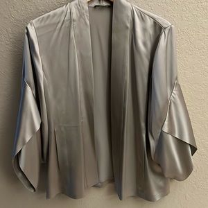 Vintage Eileen Fisher heavy silk jacket and matching tank top.